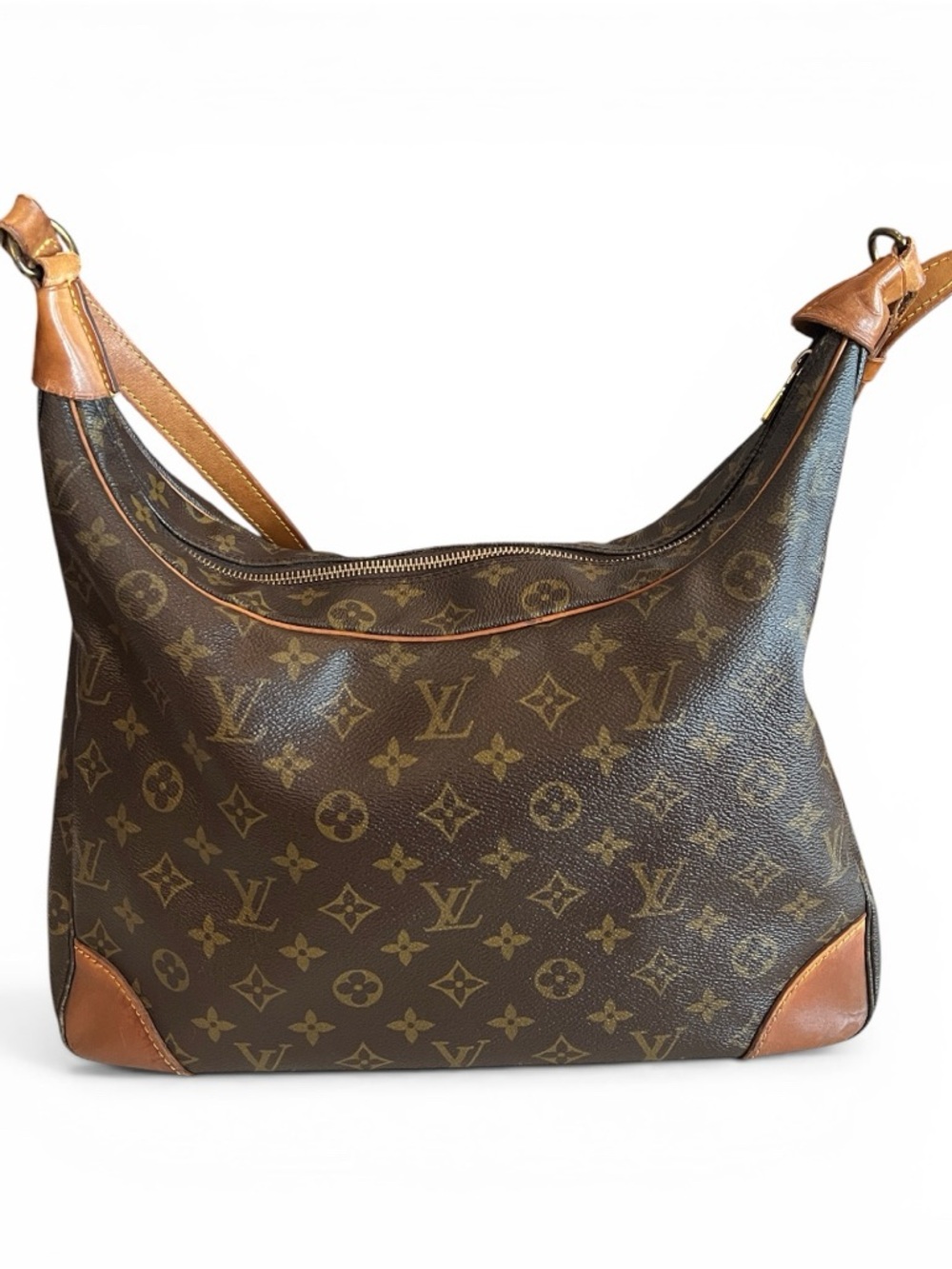 Louis Vuitton Boulogne Monogram Shoulder Bag LV Brown Hobo Authentic
